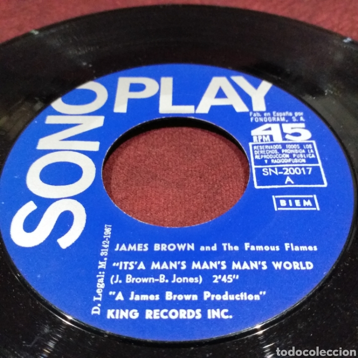 Discos de vinilo: JAMES BROWN - ITS A MANS MANS WORLD, SINGLE 7&rdquo; - Foto 3