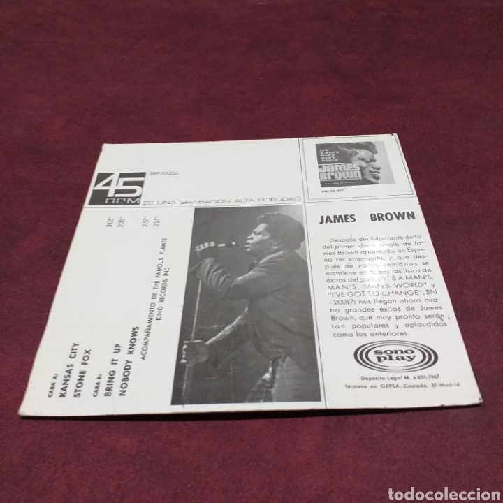 Discos de vinilo: JAMES BROWN - 4 GRANDES &Eacute;XITOS, EP 7&rdquo; - Foto 2