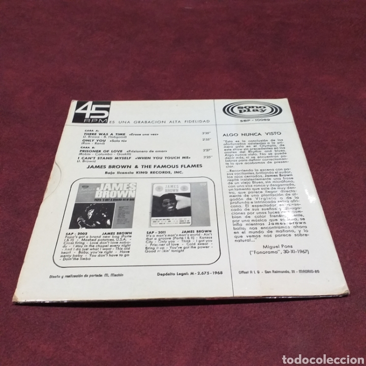 Discos de vinilo: JAMES BROWN - THERE WAS A TIME, EP 7&rdquo; - Foto 2