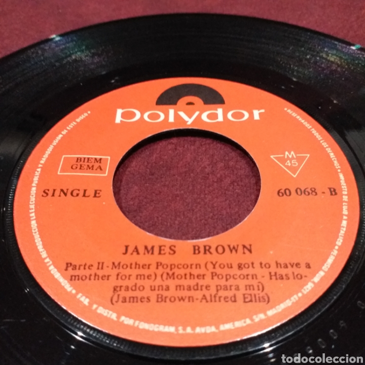 Discos de vinilo: JAMES BROWN - MOTHER POPCORN PARTE 1 y 2 - SINGLE 7&rdquo; - Foto 4