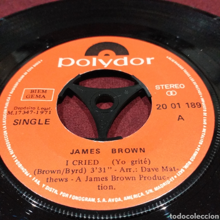Discos de vinilo: JAMES BROWN - I CRIED / WORLD, PARTE 2 - SINGLE 7&rdquo; - Foto 3
