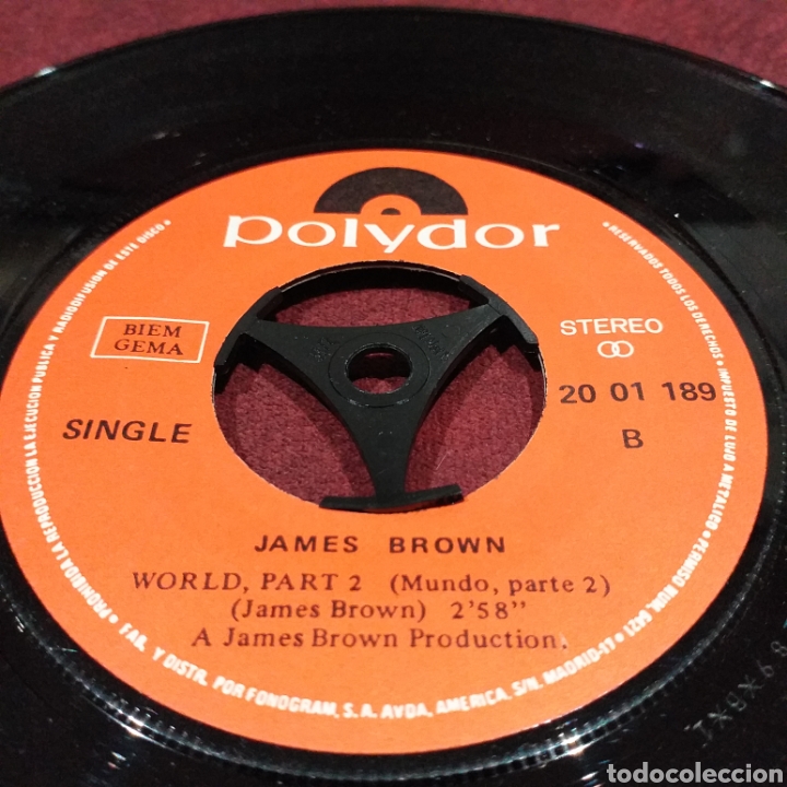 Discos de vinilo: JAMES BROWN - I CRIED / WORLD, PARTE 2 - SINGLE 7&rdquo; - Foto 4