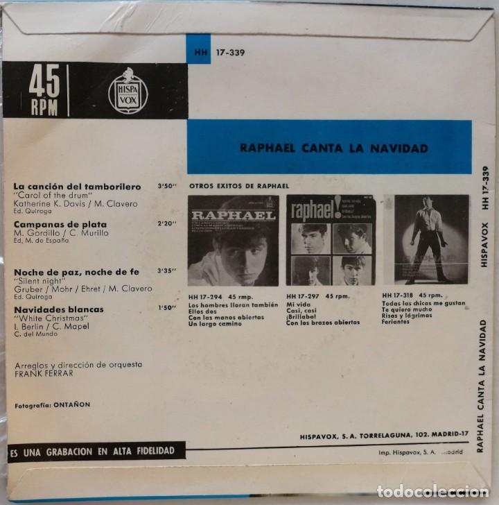 Discos de vinilo: Raphael. Raphael Canta La Navidad, Hispavox HH 17-339 - Foto 2