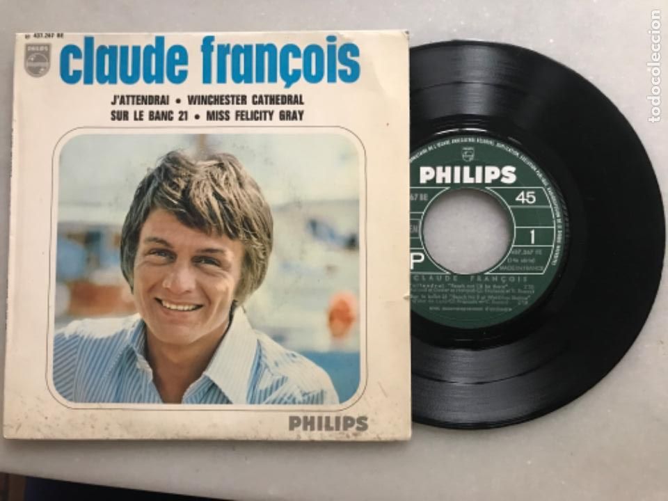 Discos de vinilo: Disco single Claude Francois, J&rsquo;attendrai - Foto 1