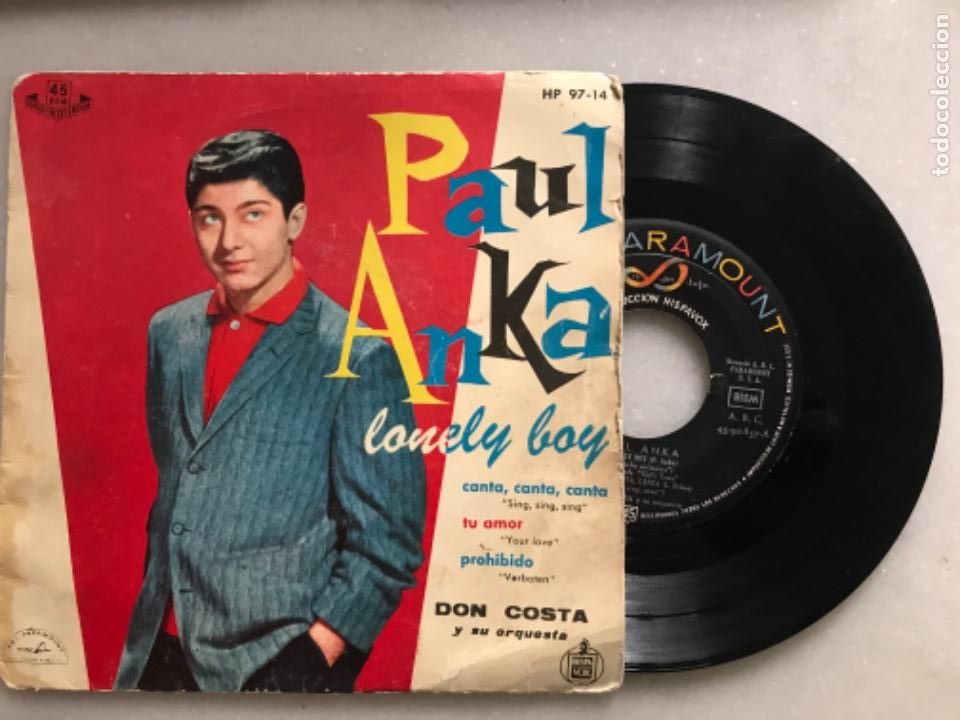 Discos de vinilo: Disco single Paul Anka. Lonely Boy - Foto 1