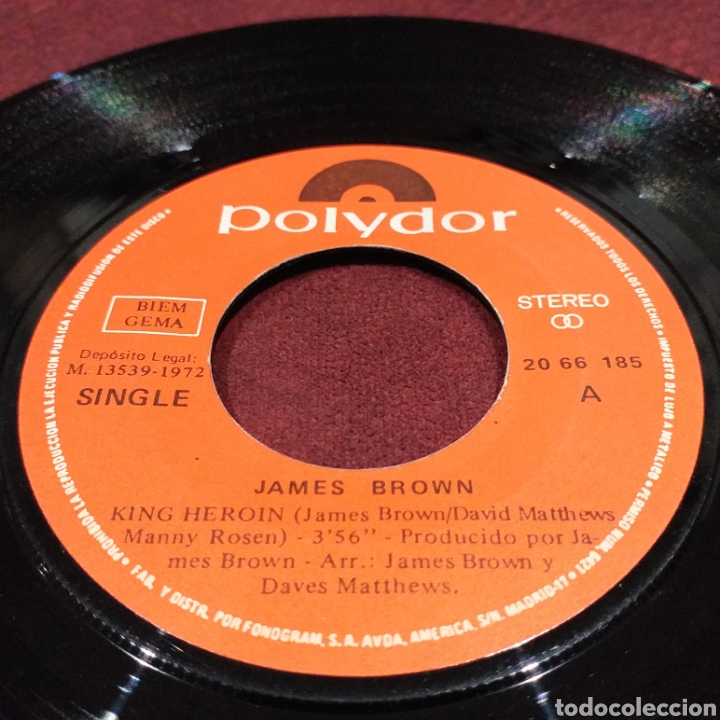 Discos de vinilo: JAMES BROWN - KING HEROIN - SINGLE 7&rdquo; - Foto 3