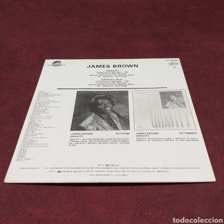 Discos de vinilo: JAMES BROWN - GRAVITY - SINGLE 7&rdquo; - Foto 2