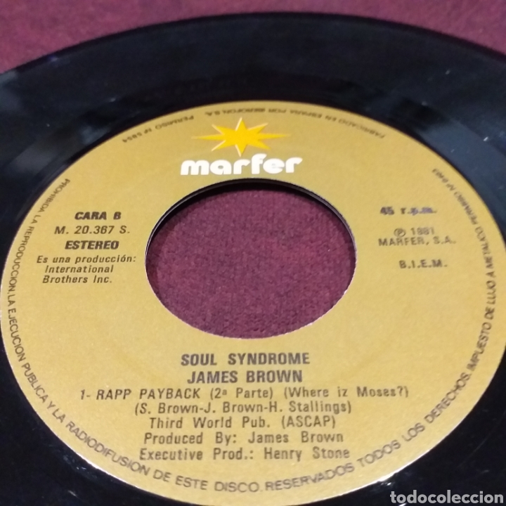 Discos de vinilo: JAMES BROWN - RAPP PAYBACK (1 y 2 PARTE) - SINGLE 7&rdquo; - Foto 4