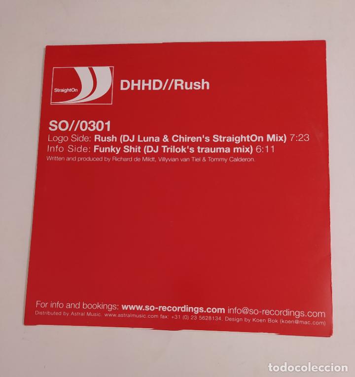 Discos de vinilo: STRAIGHT ON RECORDINGS. DHHD RUSH. MAXI SINGLE. TDKDA76 - Foto 2
