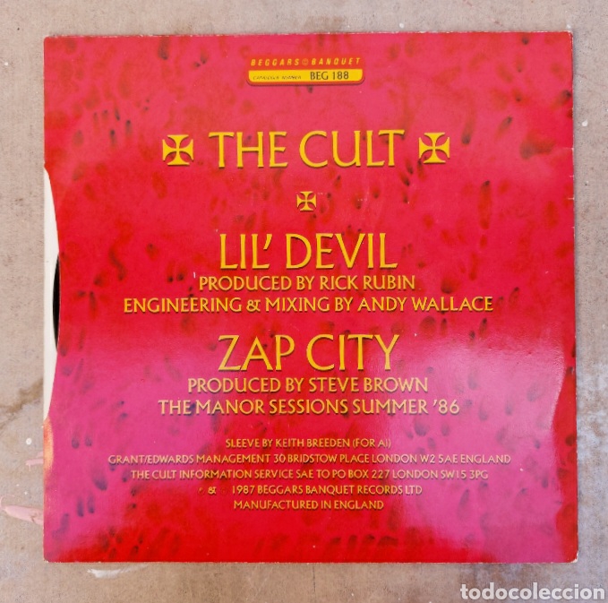 Discos de vinilo: Single The Cult - Wild flower- 1987 - Foto 3