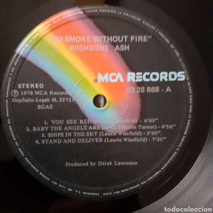 Discos de vinilo: Wishbone Ash. No Smoke Without Fire. 1978 Espa&ntilde;a. - Foto 3