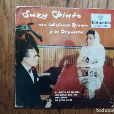 Discos de vinilo: SUZY PINTO CON ALFONSO RIVERO Y SU ORQUESTA - LA NOVIA DE ESPAÑA + QUE BUENO DEBE SER + MACARENAS