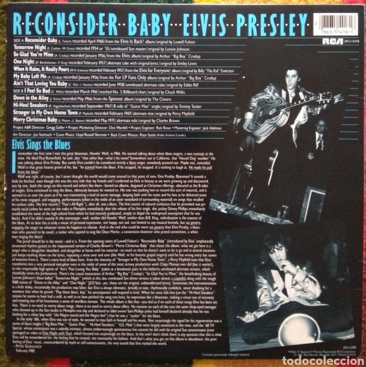Discos de vinilo: Elvis Presley&nbsp;&ndash;&nbsp;Reconsider Baby - Foto 2