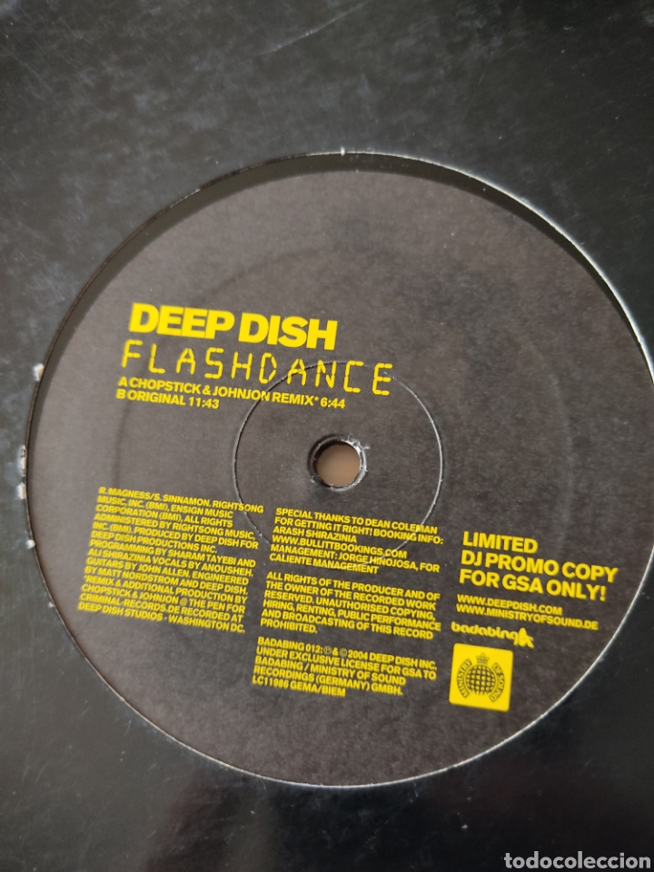 Discos de vinilo: Disco vinilo maxi DEEP DISH,FLASHDANCE - Foto 2