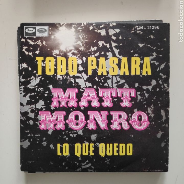Discos de vinilo: NT MATT MONRO - TODO PASARA 1969 SPAIN SINGLE VINILO - Foto 1