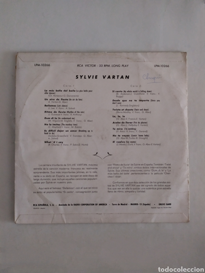 Discos de vinilo: LP vinilo Sylvie Vartan - Foto 2