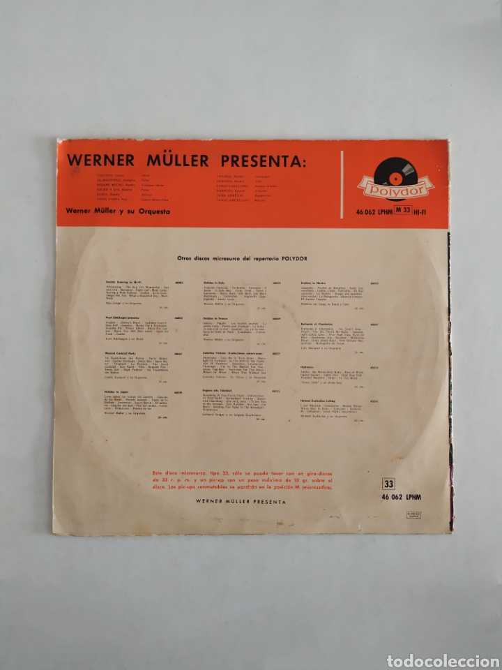 Discos de vinilo: LP vinilo Werner M&uuml;ller - Foto 2