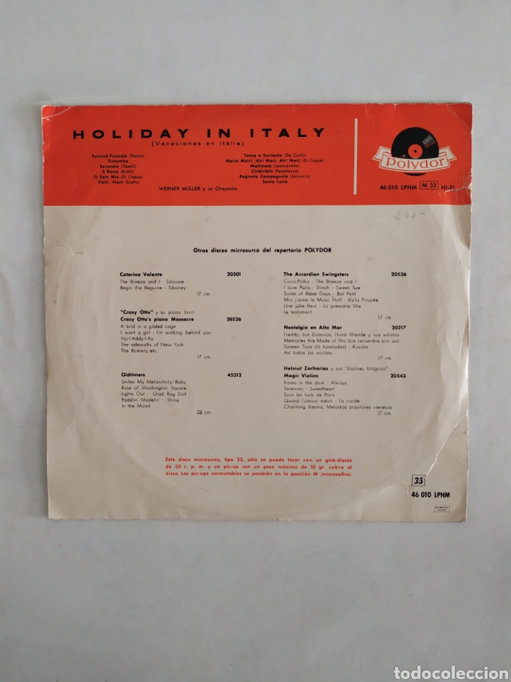 Discos de vinilo: LP vinilo Werner M&uuml;ller - Foto 2
