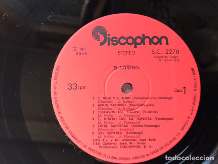 Discos de vinilo: Pepe N&uacute;&ntilde;ez el Lore&ntilde;o - Foto 3