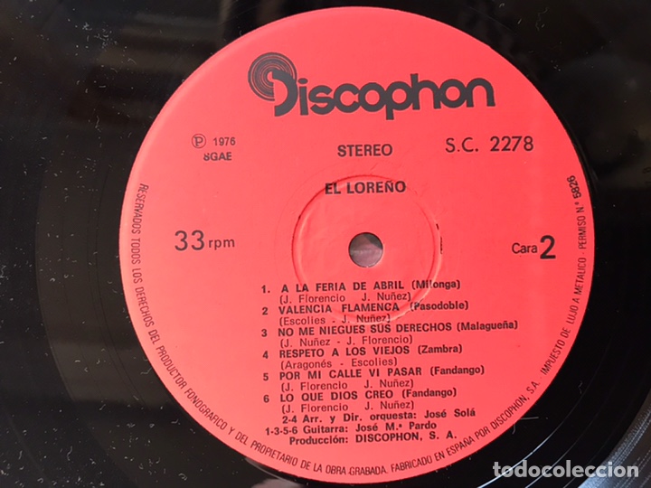 Discos de vinilo: Pepe N&uacute;&ntilde;ez el Lore&ntilde;o - Foto 4