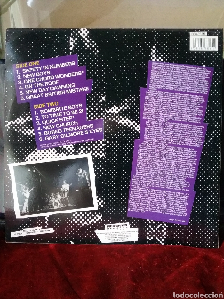 Discos de vinilo: THE ADVERTS Receiver Records 1990 . Nuevo - Foto 3