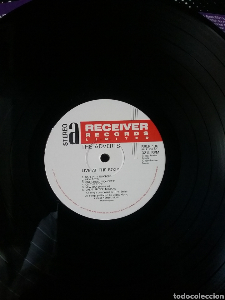 Discos de vinilo: THE ADVERTS Receiver Records 1990 . Nuevo - Foto 4