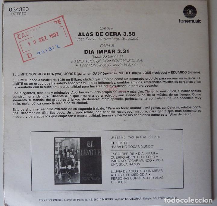 Discos de vinilo: EL LIMITE // ALAS DE CERA // 1992 // PROMO // SINGLE - Foto 2