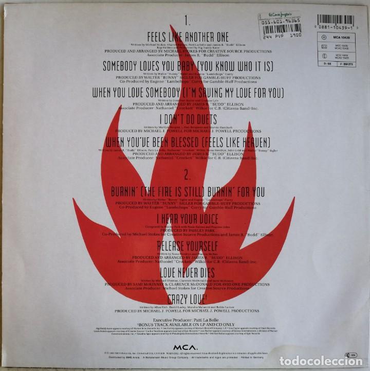 Discos de vinilo: Patti LaBelle. Burnin, MCA Records MCA 10439 - Foto 2