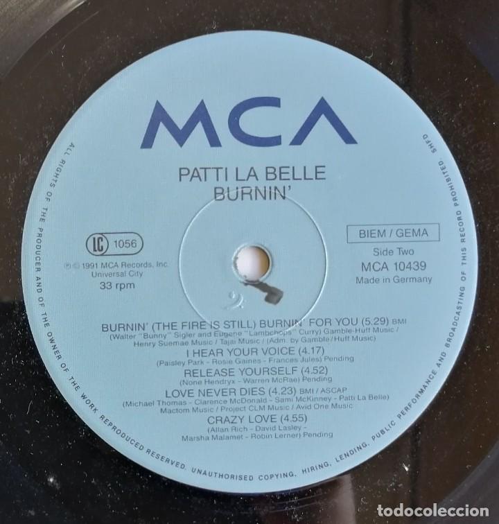 Discos de vinilo: Patti LaBelle. Burnin, MCA Records MCA 10439 - Foto 4