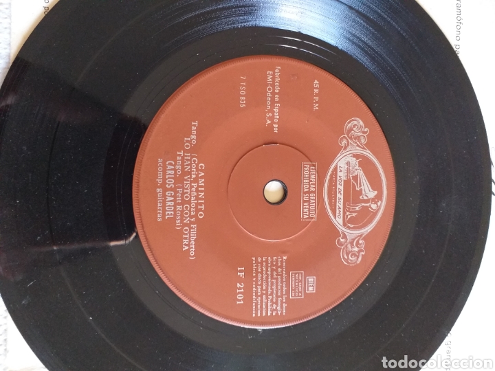 Discos de vinilo: Carlos Gardel ( caminito ) - Foto 3