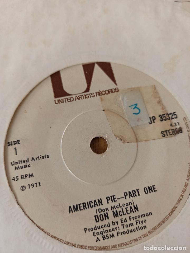 Discos de vinilo: DON McLEAN / AMERICAN PIE 1971 EDICION INGLESA - Foto 2