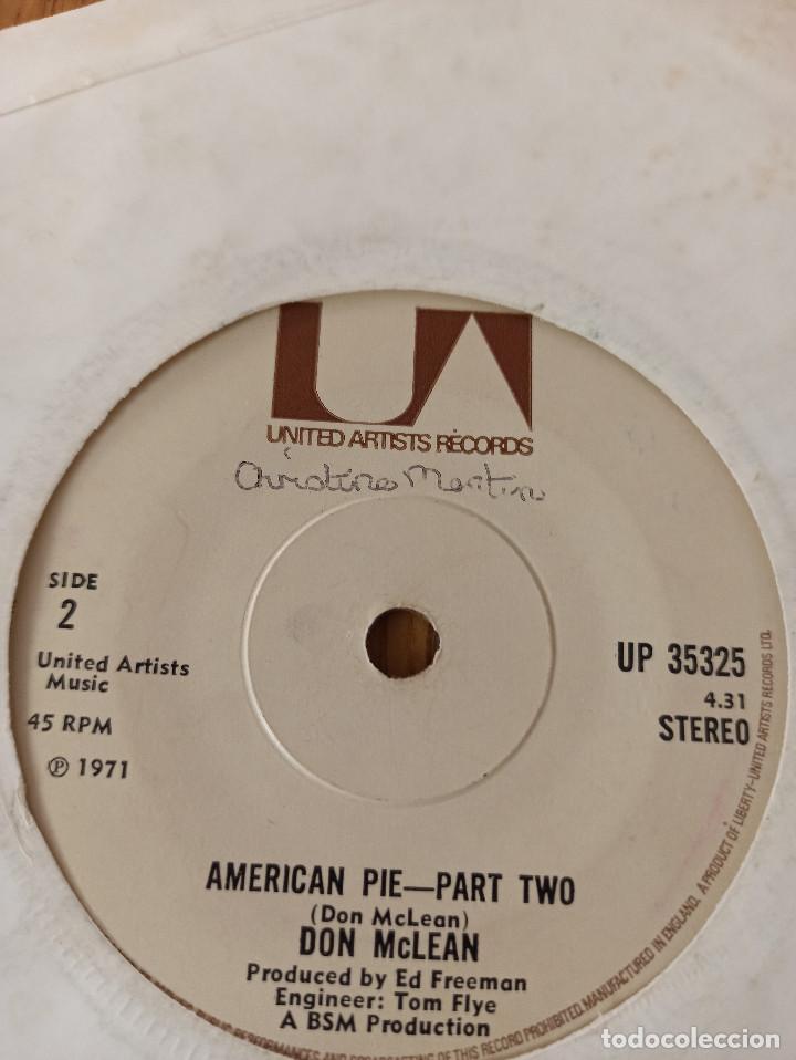 Discos de vinilo: DON McLEAN / AMERICAN PIE 1971 EDICION INGLESA - Foto 3