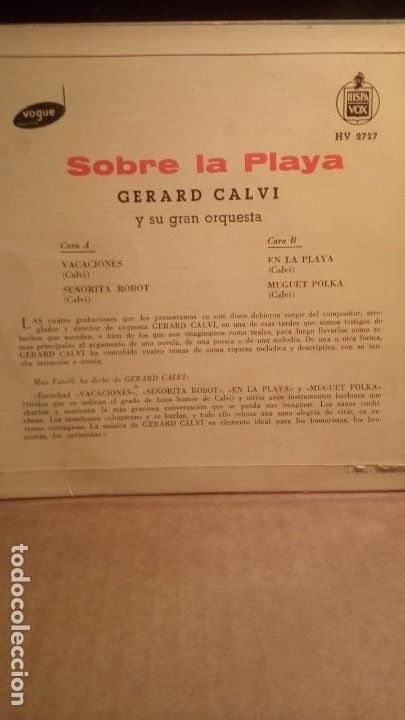Discos de vinilo: GERARD CALVI Y SU GRAN ORQUESTA - SOBRE LA PLAYA . - Foto 3