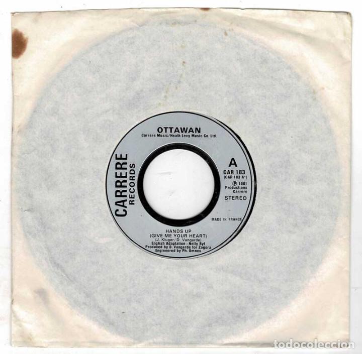Discos de vinilo: Ottawan - Hands Up. Give me your heart. Single - Foto 1