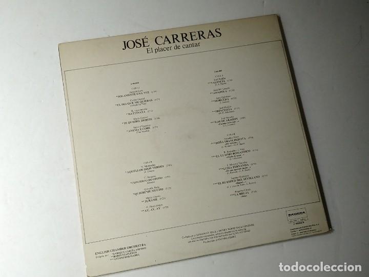Discos de vinilo: JOSE CARRERAS EL PLACER DE CANTAR - Foto 7