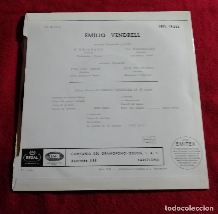 Discos de vinilo: EMILIO VENDRELL - L`EMIGRANT + 3 MAS - Foto 2