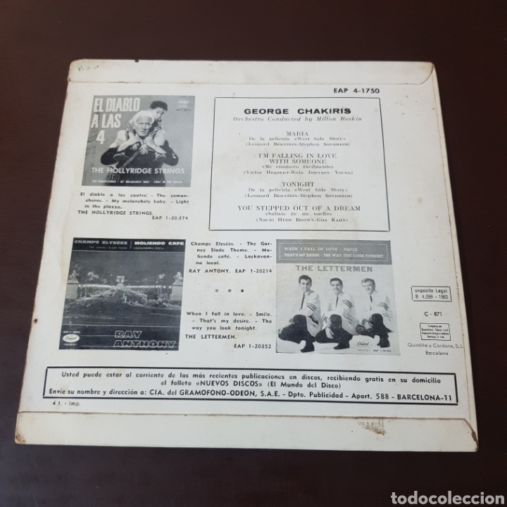 Discos de vinilo: GEORGE CHAKIRIS - WEST SIDE STORYS DYNAMIC 1963 CAPITOL - Foto 2