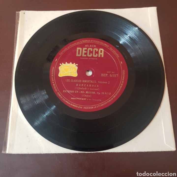 Discos de vinilo: MANTOVANI Y SU ORQUESTA - DECCA - BARCAROLA ... - Foto 4