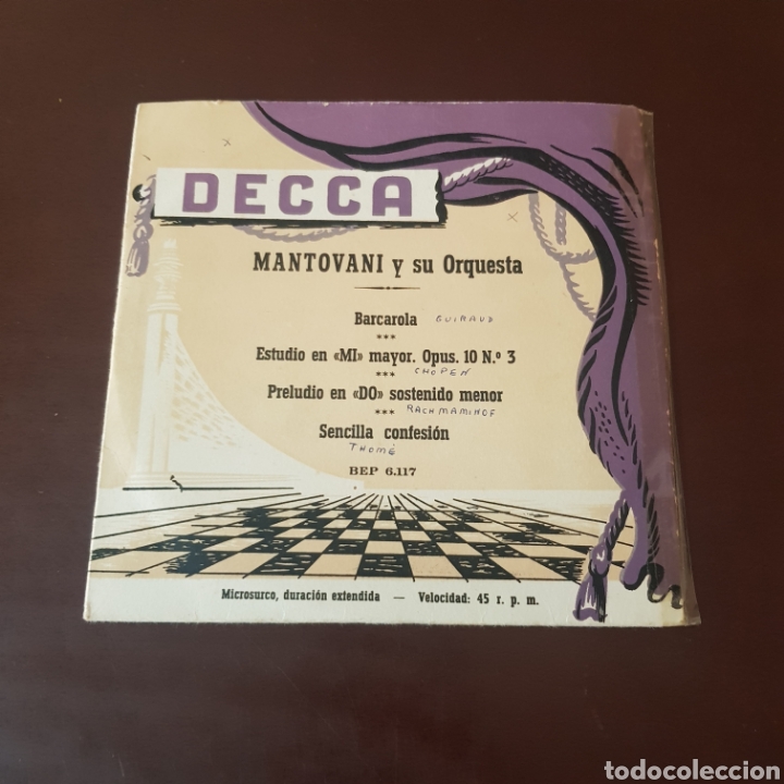 Discos de vinilo: MANTOVANI Y SU ORQUESTA - DECCA - BARCAROLA ... - Foto 1