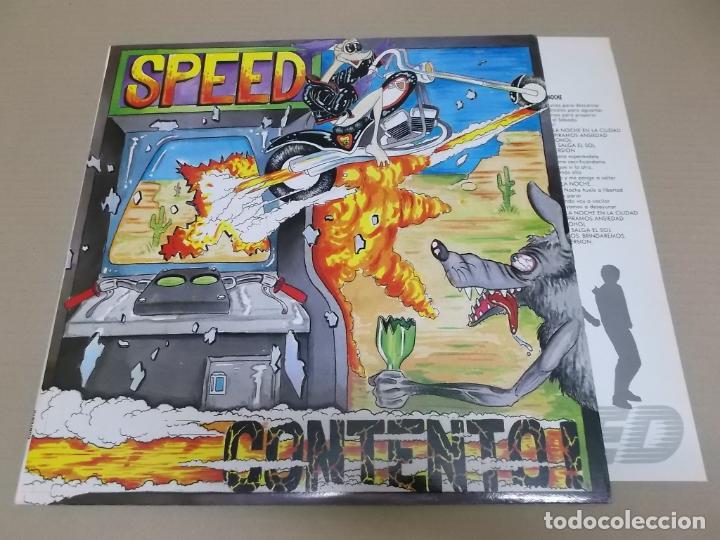 Discos de vinilo: SPEED (LP) CONTENTO A&Ntilde;O 1989 &ndash; HOJA CON LETRAS - Foto 1