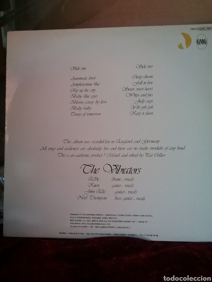 Discos de vinilo: VIBRATORS Live 1987 - Foto 2