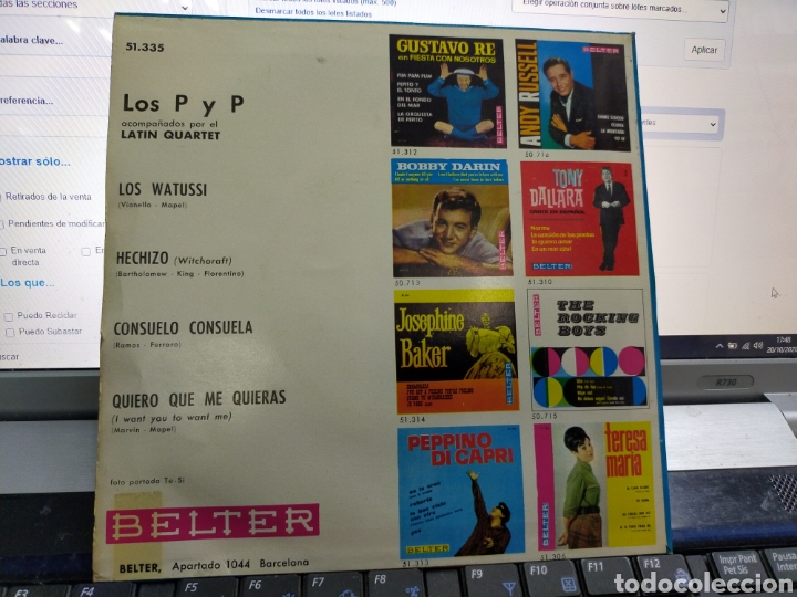 Discos de vinilo: Los p y p EP los watussi + 3 1964 - Foto 2