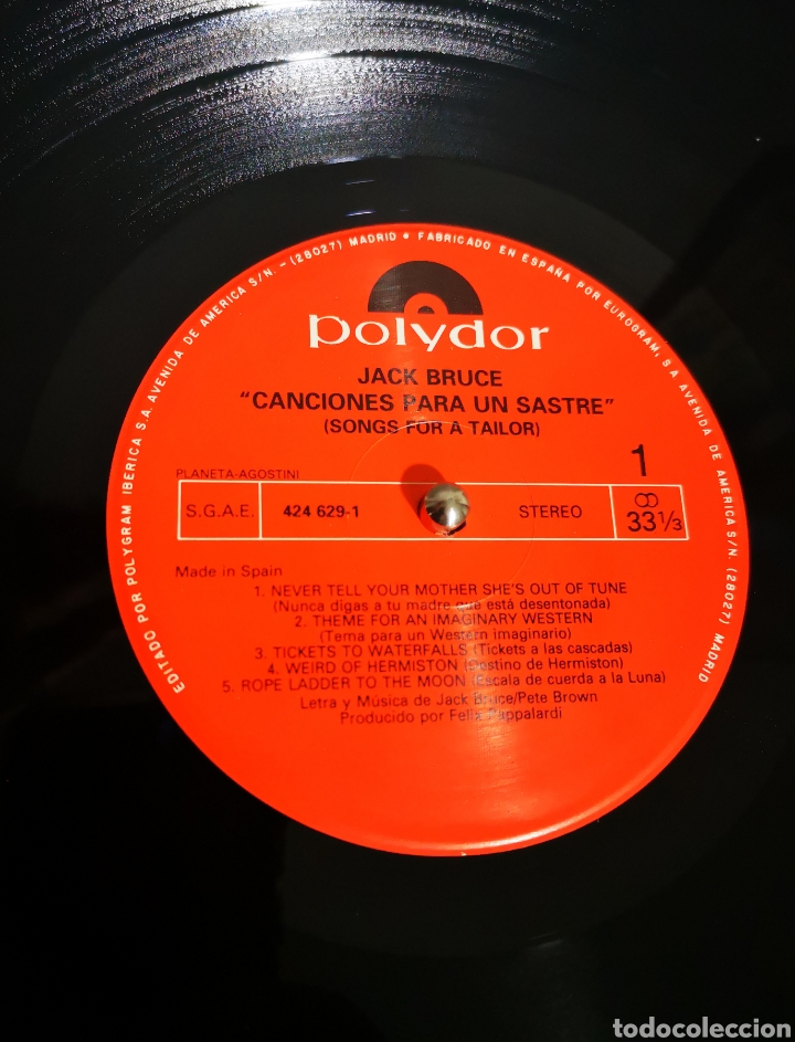 Discos de vinilo: JACK BRUCE - SONGS FOR A TAILOR - Foto 2