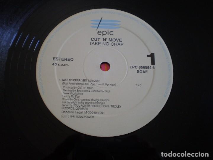 Discos de vinilo: MAXI 12 PULGADAS. CUT&acute;N&acute;MOVE. TAKE NO CRAP. - Foto 2