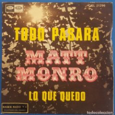 Discos de vinilo: SINGLE / MATT MONRO / TODO PASARÁ / CAPITOL CSL 21296 / 1969. Lote 222106437