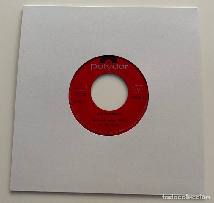 Disques de vinyle: LOS PAYADORES-FUISTE A ACAPULCO/PAPA TSIRANANA/SINGLE 1967 POLYDOR 80006,ESPA&Ntilde;A.
