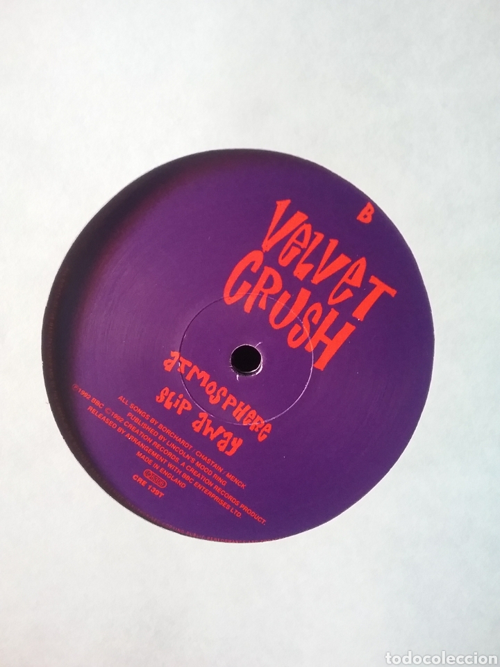 Discos de vinilo: VELVET CRUSH 1992 Creation Records - Foto 3