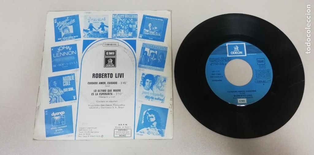 Discos de vinilo: Roberto Livi - Cuidado Amor, Cuidado (7&rdquo;, Single) - Foto 2