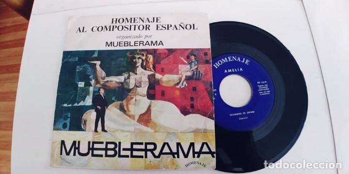 Discos de vinilo: AMELIA-SINGLE HOMENAJE MUEBLERAMA-Homenaje al Compositor Espa&ntilde;ol - Foto 1