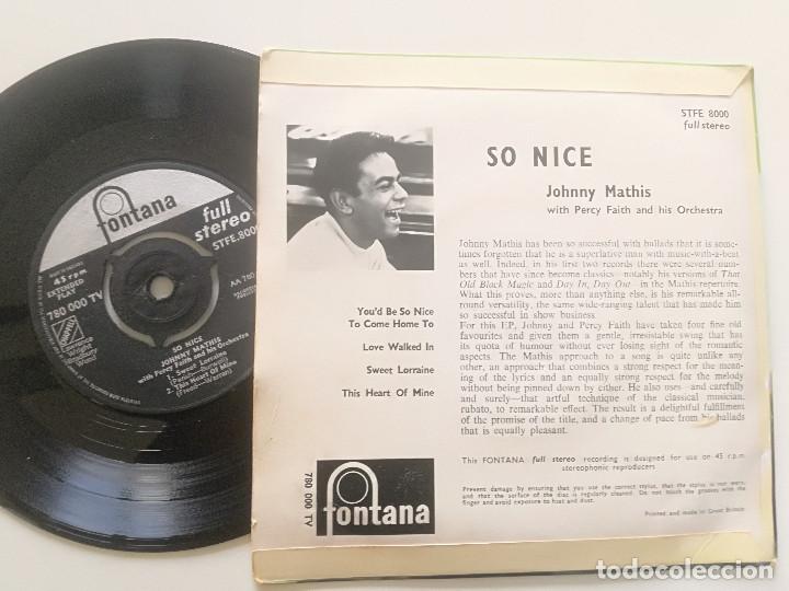 Discos de vinilo: JOHNNY MATHIS - So Nice - EP UK FONTANA 1958 - Foto 2